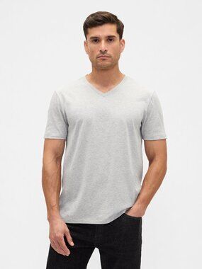 Gap Men's Small Grey Everyday Soft V-Neck T-Shirt 50% off Retail